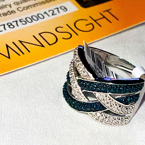 Custom Designer Real Blue Diamond Band Ring SALE! - Picture 1 of 9